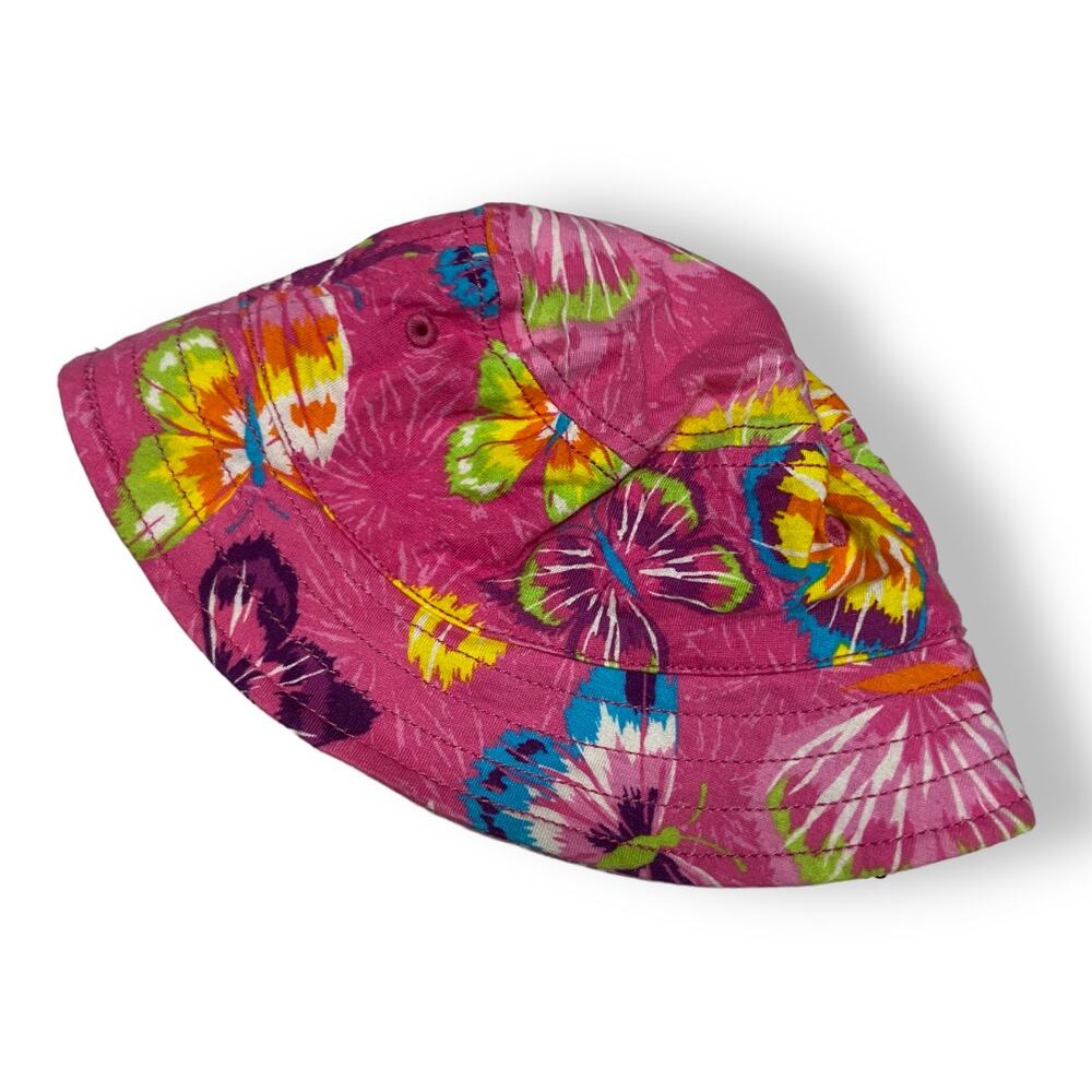 The Children's Place Girls Hat 0-6 Mo Pink Butterfly Print Bucket Colorful NEWD